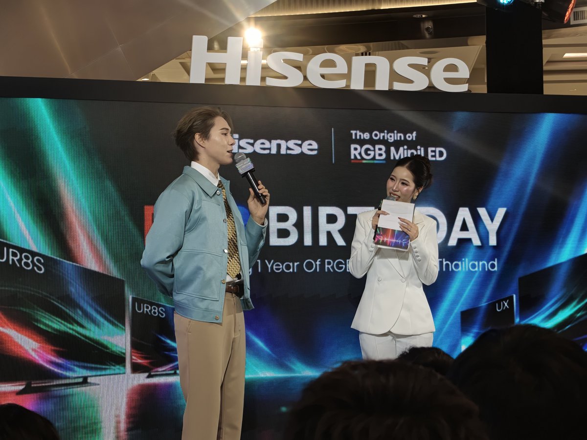 HisenseThailand's tweet photo. มาแล้วจ้าาาาาา ขอเสียงกรี้ดที่ดังแบบลิ้นไก่แตกได้ไหม!!!
#HisenseThailand #HisenseRGBMiniLED #HisenseRGBMiniLEDxNani #RGBBirthday
#TheOriginOfRGBMiniLED #Hirunkit_ #InnovatingABrighterLife
#โคตาเอะ https://t.co/qPySp5wUXB