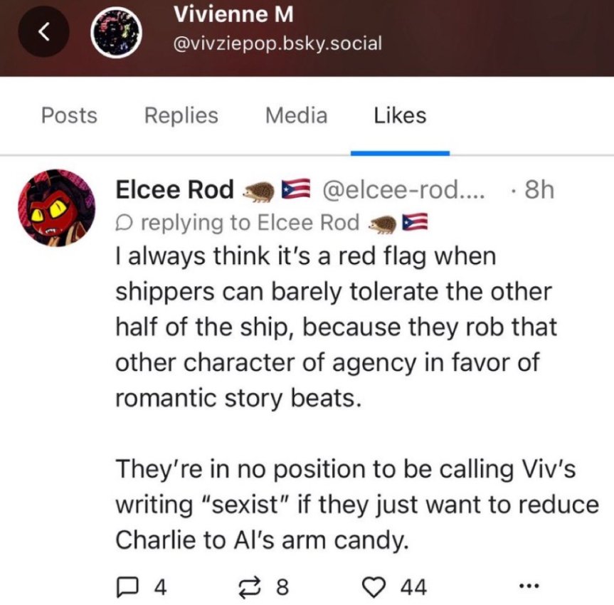 bolt_crank's tweet photo. this still makes me laugh bc if anything chalastor shippers tend to make *Alastor* into Charlie's arm candy https://t.co/HpVKTNBGDm