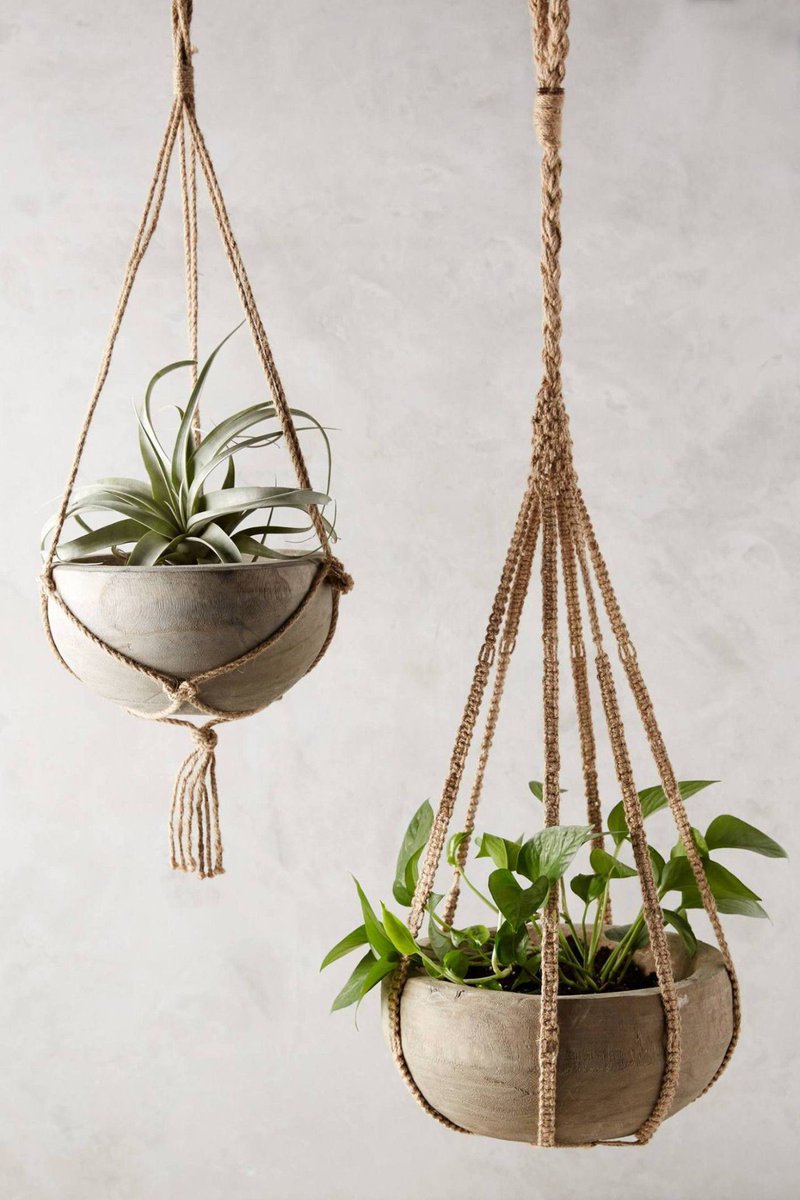 daleiner_802's tweet photo. Just finished a DIY macramé plant hanger for my new pothos! All knots, zero fancy tools, and it fits my aesthetic perfectly  #DIYCraft https://t.co/DWKlickXud