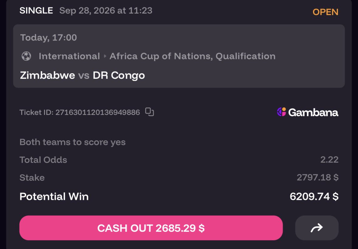 CNPbetting's tweet photo. 🇿🇼 Zimbabwe vs DR Congo 🇨🇩

🎯 Both Teams To Score — YES

📝 THE WRITE-UP

Zimbabwe getting on the scoresheet is what this one comes down to for me. They’ve scored in 9 of their last 10 and came from 2–0 down to beat Sierra Leone 3–2 in their opener. Finding the net hasn’t been the problem, but conceding in 7 of those 10 tells you they’re giving goals away too.

DR Congo have scored in 7 of their last 9, so I fancy them to do their part. They’ve also conceded in 5 of their last 6. That was against tougher opposition, but it gives us a reason not to completely write off a Zimbabwe goal.

The warning is Congo’s stronger away defensive record. They’re capable of keeping Zimbabwe quiet, so I’m not calling this a banker. It’s the price that interests me, with Zimbabwe’s scoring form giving us something to work with.

2.10 or bigger for me. Below that, I’d leave it alone. 👊