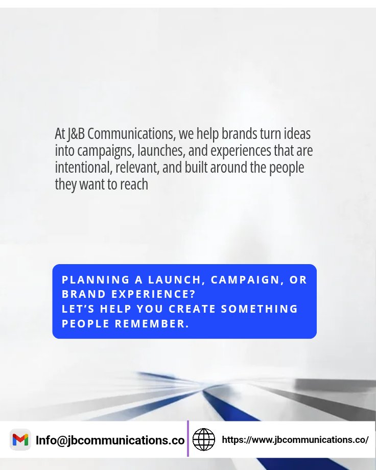 Jbcommshq's tweet photo. The best brand experiences don't end when the lights go off.

At J&amp;B Communications, we bring strategy and creativity together to help brands create experiences that have a reason to exist and a reason to be remembered.

Planning something for your brand? Send us a DM. https://t.co/suWoD9D1ou