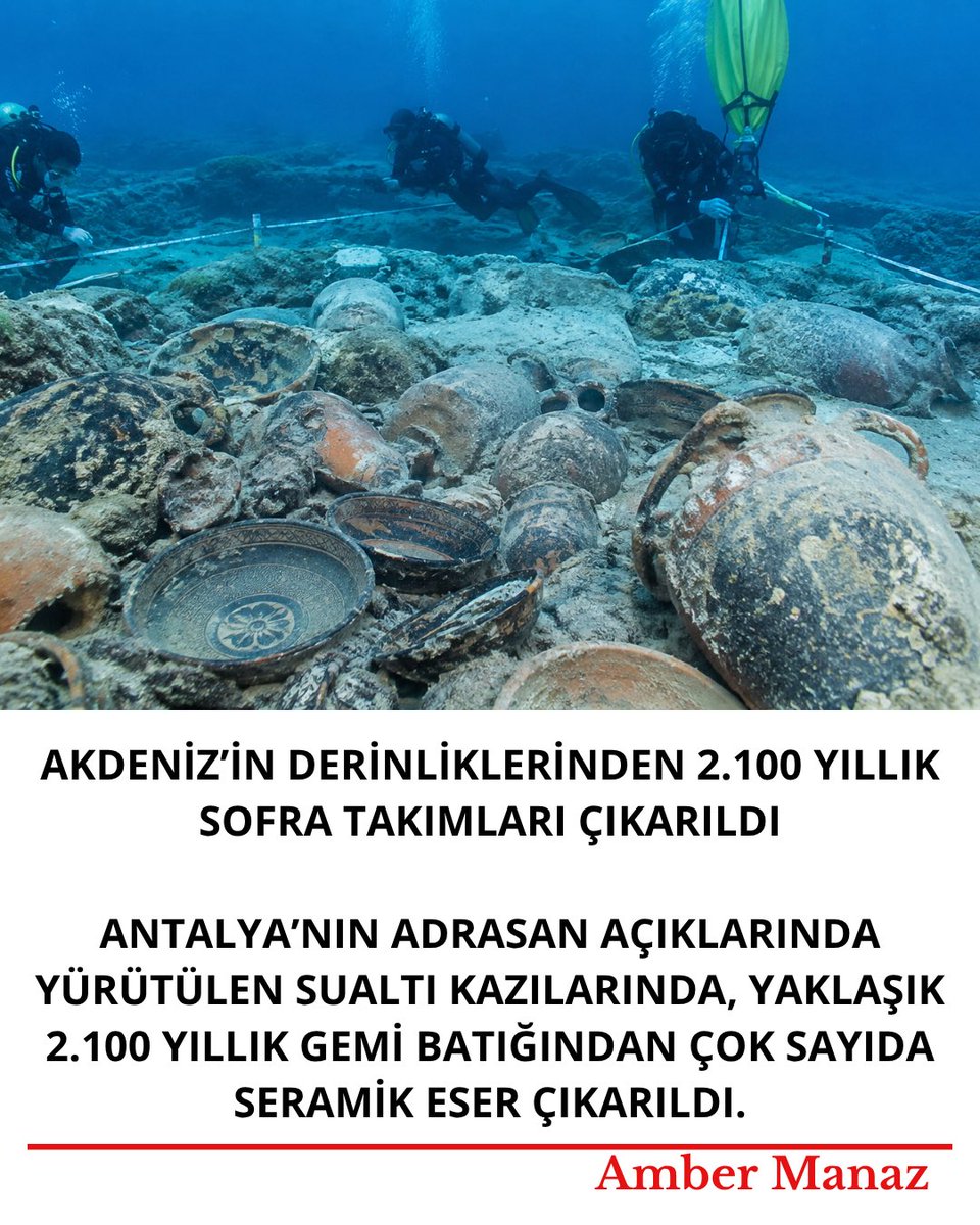 ambermanaz's tweet photo. AKDENİZ’İN DERİNLİKLERİNDEN 2.100 YILLIK SOFRA TAKIMLARI ÇIKARILDI

ANTALYA’NIN ADRASAN AÇIKLARINDA YÜRÜTÜLEN SUALTI KAZILARINDA, YAKLAŞIK 2.100 YILLIK GEMI BATIĞINDAN ÇOK SAYIDA SERAMIK ESER ÇIKARILDI.
#pazartesi https://t.co/6S31M5ZvQl