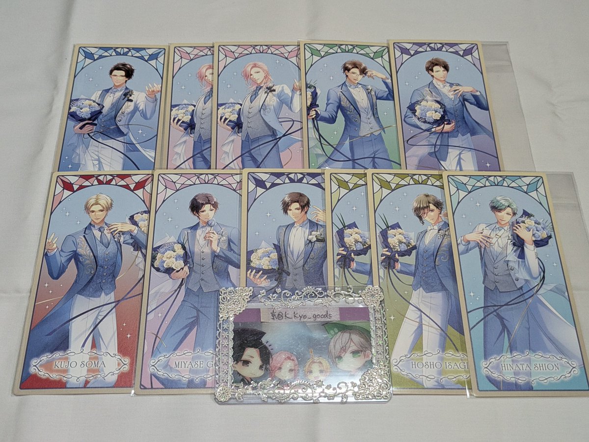 K_Kyo_goods's tweet photo. スタンドマイヒーローズ スタマイ BIGしおり

譲…青山、由井2、夏目、渡部、九条、宮瀬、早乙女、宝生2、日向
(後日追加…渡部、誠)

求…瀬尾1枚(コンプ目的)
　　決まり次第定価(+送料)譲渡可能

1枚からでも可能ですが、他のグッズと合わせての交換も大歓迎です。
どうぞよろしくお願いいたします https://t.co/sHQqNCLnXE