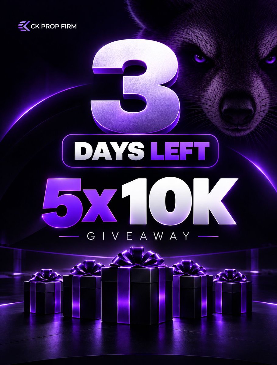 ckpropfirm's tweet photo. 🎁 5 × $10K GIVEAWAY
Winners announced over the next 3 days 

1.⁠ ⁠Follow @ckpropfirm
2.⁠ ⁠⁠Like & Retweet
3.⁠ ⁠⁠Comment: What would you do with your first payout? 👇

Website launching on October 1st! 🚀 - 24-Hour Payouts • New Tech & Website • New Challenges & Add-Ons coming!
