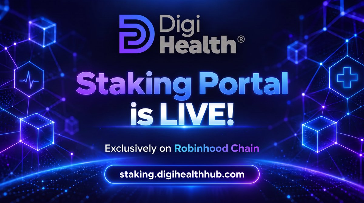 YourDigipharm's tweet photo. 🚨 DigiHealth STAKING IS LIVE! 🚨

You can now stake your $DGH and start earning ecosystem rewards.

Lock in your tokens and join the future of healthcare on Robinhood Chain 🩺⚡

🔗 https://t.co/FilXJ6GUD9

@YourDigihealth #DGH #Staking #RobinhoodChain #Web3 $hood #Desci $Desci https://t.co/9tZpTaS00r
