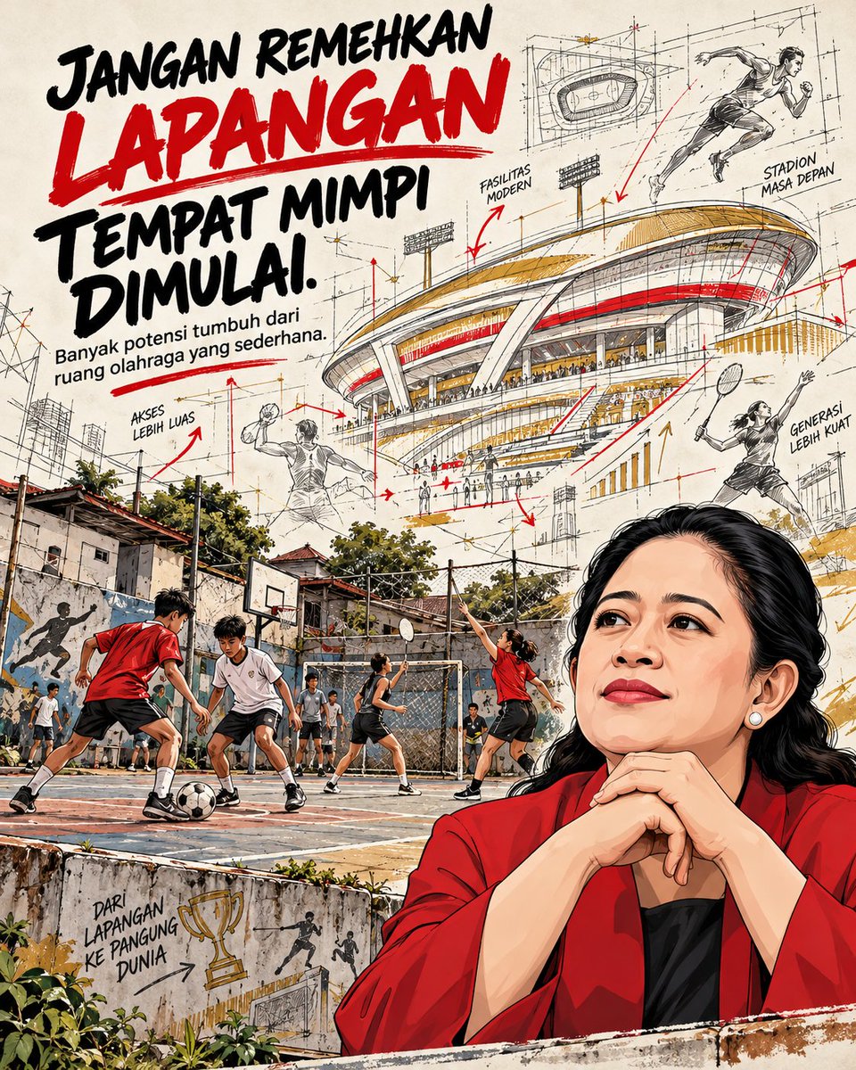 AlurinaSabiana's tweet photo. Jangan remehkan lapangan tempat mimpi dimulai, banyak potensi hebat tumbuh dari ruang olahraga sederhana menuju panggung olahraga dunia. #puanku #puankoe #puanmhrn #puanmaharani https://t.co/l7dLjGcNzp