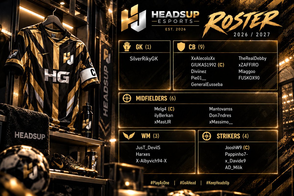 HeadsUpEs's tweet photo. | ROSTER 

Our official squad for this new season. 🟡⚫

We’re looking forward to some new signings... 👀

@HGEsportsASD

#KeepHeadsUp #GoAHead #PlayAsOne https://t.co/LQeow4KnMh