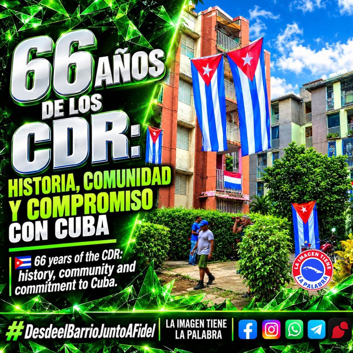 Reinoso1303's tweet photo. ¡Felicidades a todos los cederistas y a sus familias en este aniversario! ❤️💙
#DesdeelBarrioJuntoAFidel #CDR #66AñosCDR #CubaEsCultura https://t.co/ZcFgsrdqx4