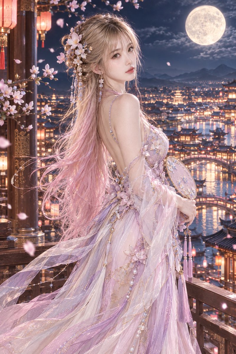 Dandaforfunoob's tweet photo. 花前月下，粉衣佳人独倚栏。A pink dream in ancient style 🌸 #古风美女 #汉服 #ChineseBeauty #Aesthetic https://t.co/iCOyweQy4n