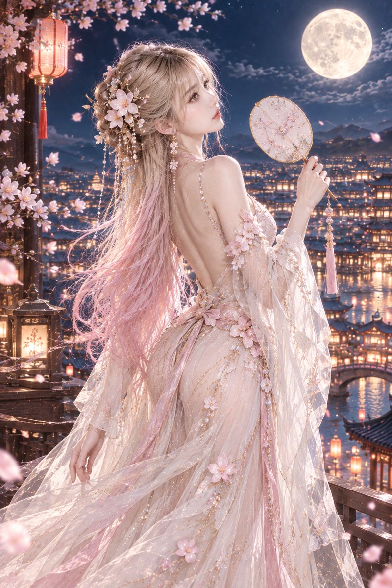 Dandaforfunoob's tweet photo. 花前月下，粉衣佳人独倚栏。A pink dream in ancient style 🌸 #古风美女 #汉服 #ChineseBeauty #Aesthetic https://t.co/iCOyweQy4n