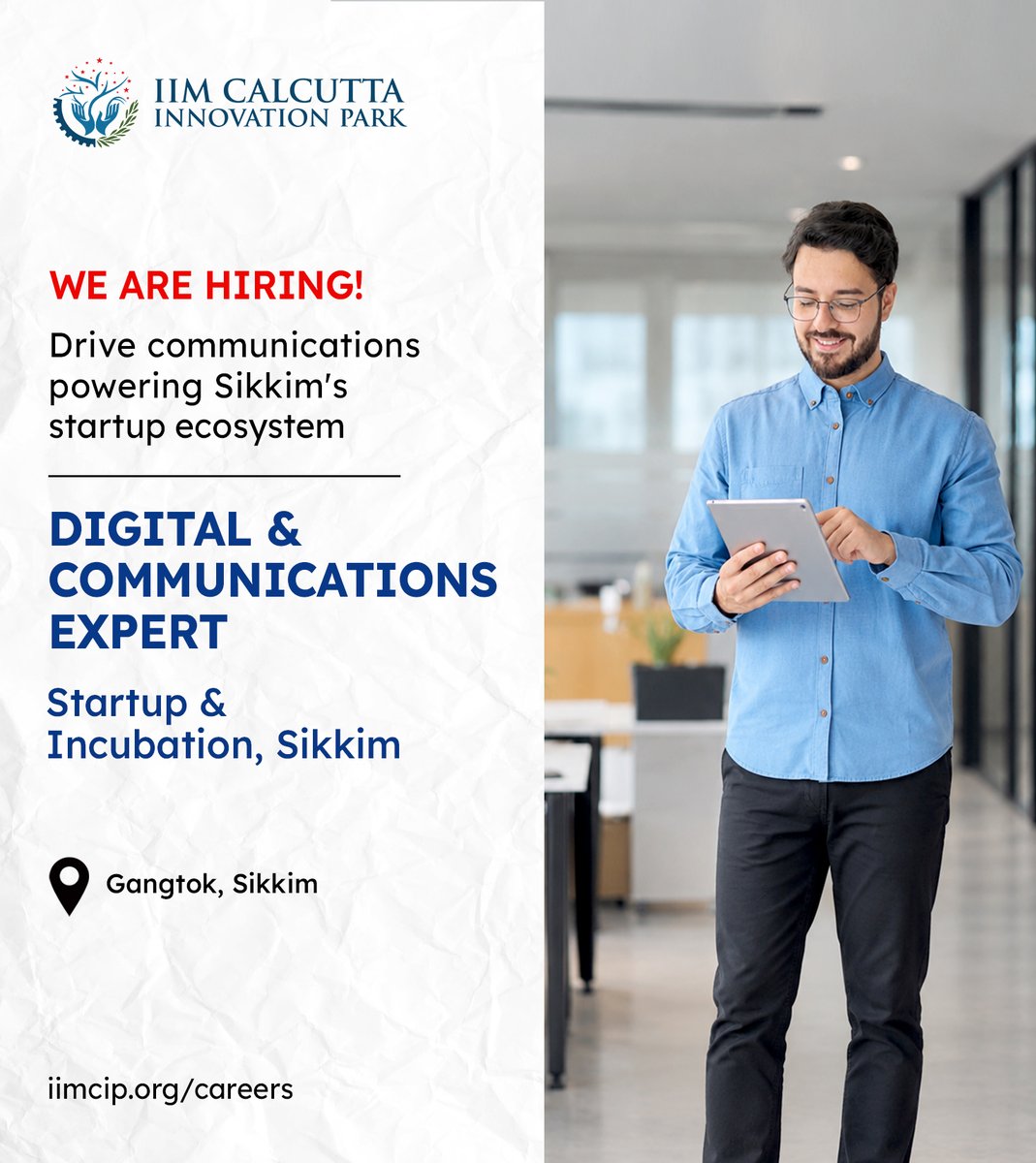 IIMCIP's tweet photo. We are looking for a dynamic Digital &amp; #CommunicationsExpert to lead digital presence, #communications and #outreach activities of our programme in Sikkim.

For details and applications, visit: https://t.co/yjJkUpufvf

#IIMCIP #WeAreHiring #Hiring https://t.co/rPg7CFOJXz