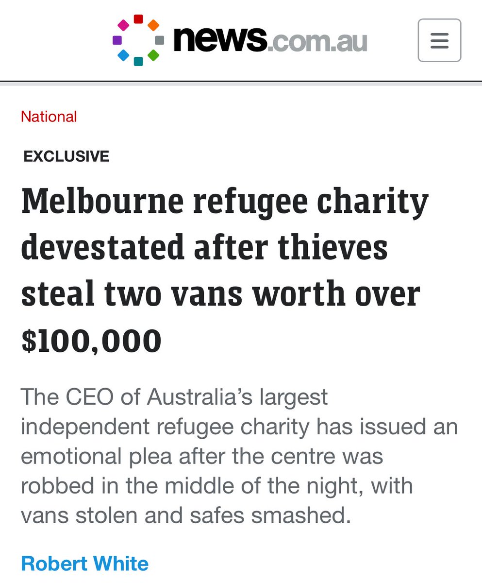 Kon__K's tweet photo. “The two stolen vehicles are used by the ASRC’s catering social enterprise, which provides employment opportunities for refugees and people seeking asylum.” Read more here: 
https://t.co/Q6eKctdqIX https://t.co/2EBMAvrA1T
