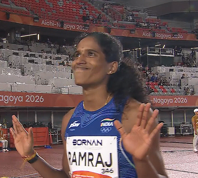 GunasekaranMu's tweet photo. Vithya Ramraj bags bronze, breaks PT Usha’s 42 year record | VITHYA RAMRAJ WINS BRONZE MEDAL FOR INDIA IN WOMEN'S 400m HURDLES 
Clocked 54.75s AND ITS A NEW NATIONAL RECORD

 India at Asian Games 2026 #VithyaRamraj https://t.co/DGim5iGewu
