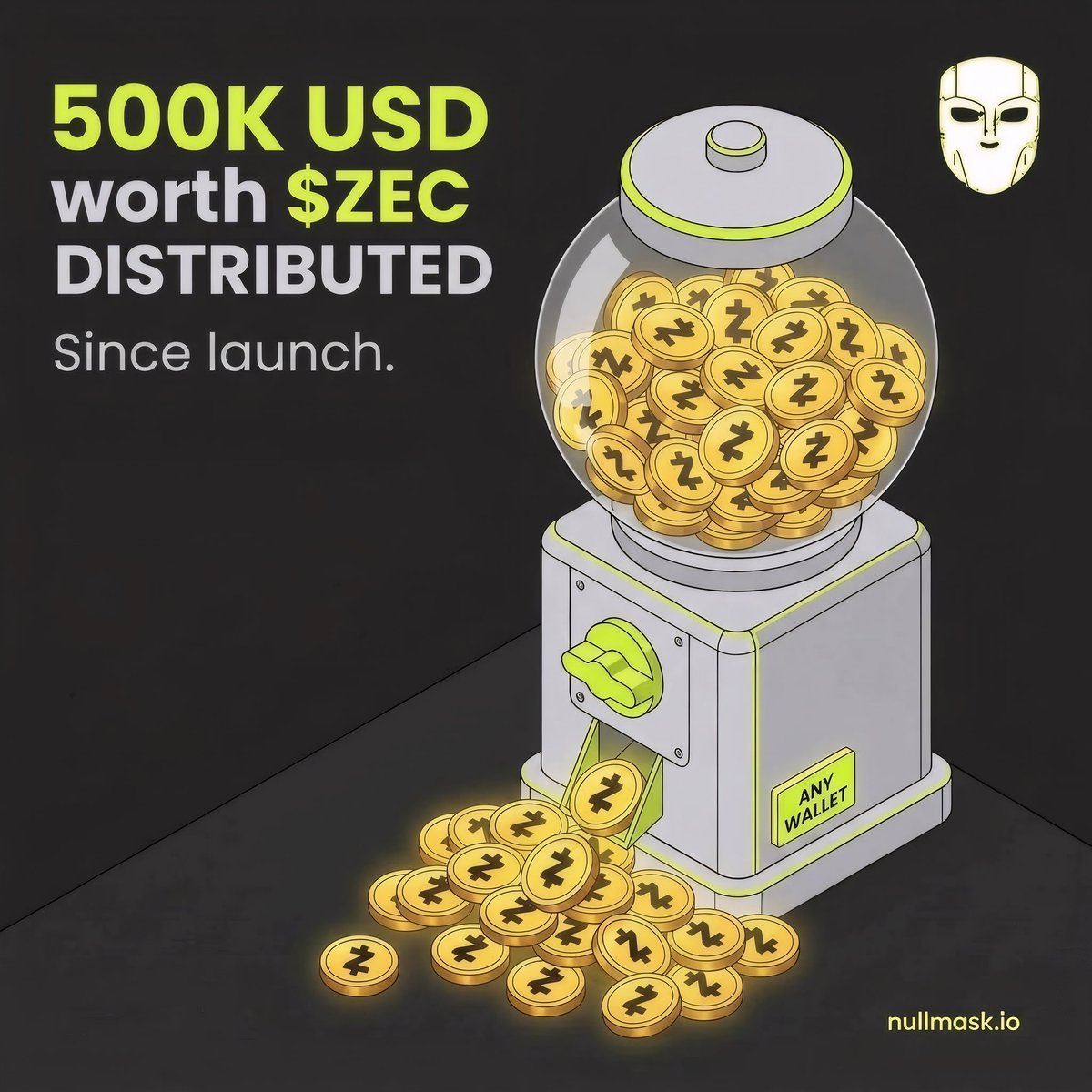 NullMaskio's tweet photo. $500k worth of $ZEC has been distributed since the launch of $MASK.

Keep it coming! https://t.co/KvwBkhqOCK
