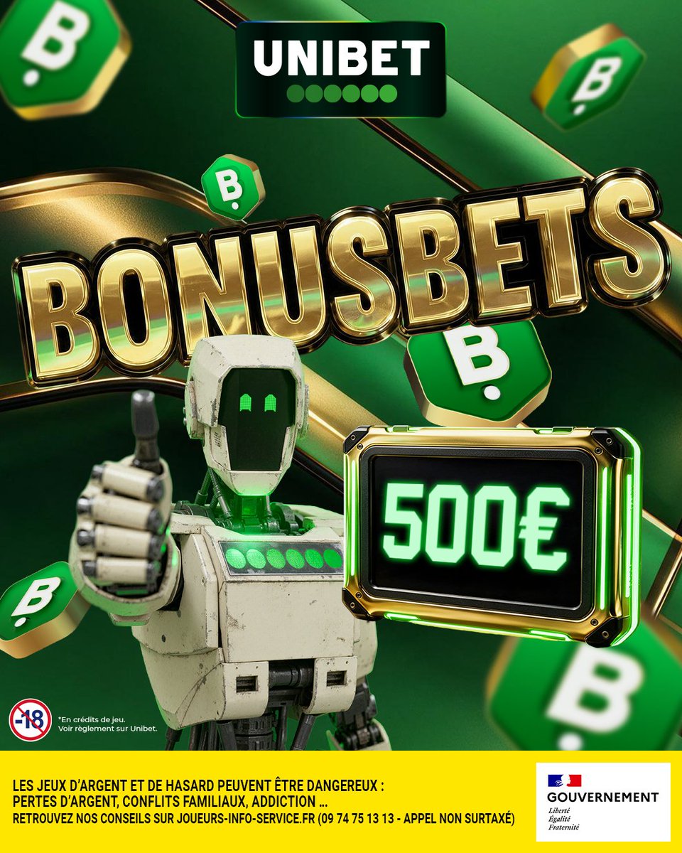 UnibetFrance's tweet photo. 🤩 10 x 50€ de BONUSBETS à gagner pour bien démarrer cette semaine 🔥

👉 RT/Follow @UnibetFrance pour participer
🤞 TAS 29/09 https://t.co/KqL2FqIeYt