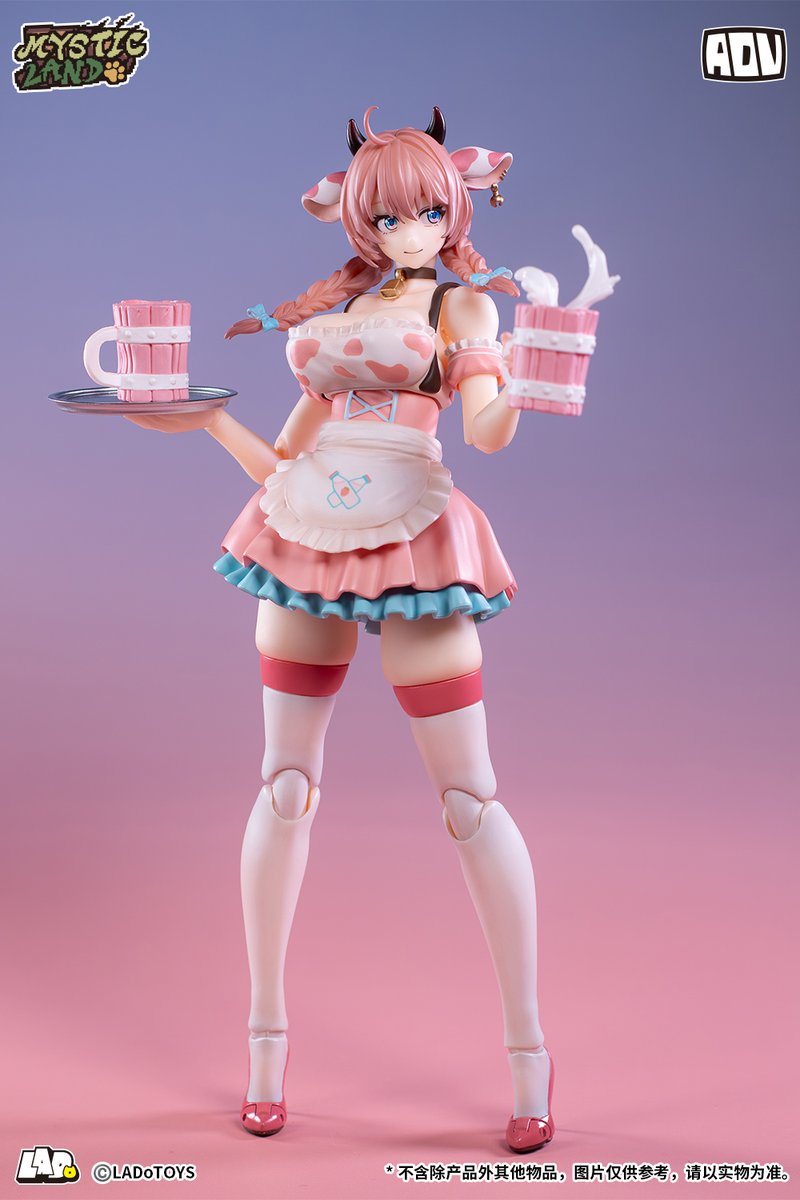 LADoTOY's tweet photo. 【ミスティックランド】Daisy TaurusいちごミルクVer.期間限定予約、まもなく開始！
💡製品仕様：1/12アクションフィギュア
📅期間限定販売：10月2日（金）20:00～2026年10月5日（月）20:00まで（数量制限なし）
📅出荷予定日：2026年11月
🏷️予約方法：amiami（10月2日 20:00より販売開始）

[Mystic Land]"Daisy·Taurus StrawberryMilk Ver." will open unlimited pre-orders from October 2 to October 5.
How to Reserve:bombusbee(Reservations open at 8:00 p.m. on October 2)

#LADoTOYS #可動フィギュア #フィギュア #WonderFestival