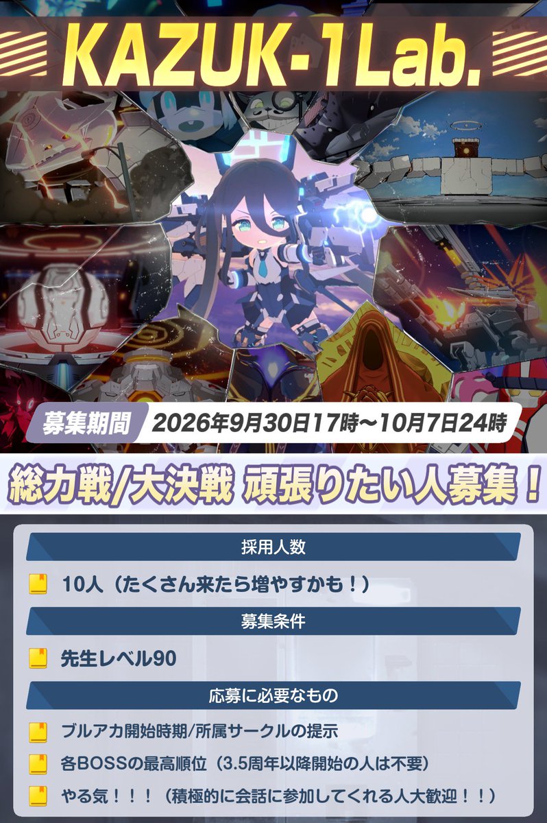 agV1_KK_BahL5t's tweet photo. 【告知】
第2回カズラボ公募やります！
応募期間は9/30〜10/7
受入10/9予定です👍

興味ある方は下記を準備してお待ちくださいませ https://t.co/FRvb2iw73v