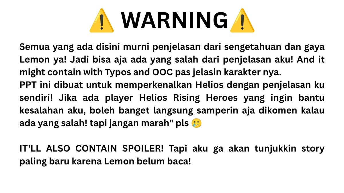 lemonmixice's tweet photo. Gw telat share ini ke Twitter tapi gw harus sebarin Propaganda ini...

Halo semuanya! Aku Lemon disini ingin memperkenalkan HELIOS RISING HEROES in poorly way-

HEPI ELE kentut https://t.co/5FxoLci8yt
