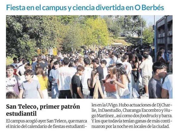 EETelecoVigo's tweet photo. O venres foi #SanTeleco e o noso alumnado celebrouno por todo o alto! En @Farodevigo tamén quixeron achegarse á festa 😉 https://t.co/NC8AKnN2sJ