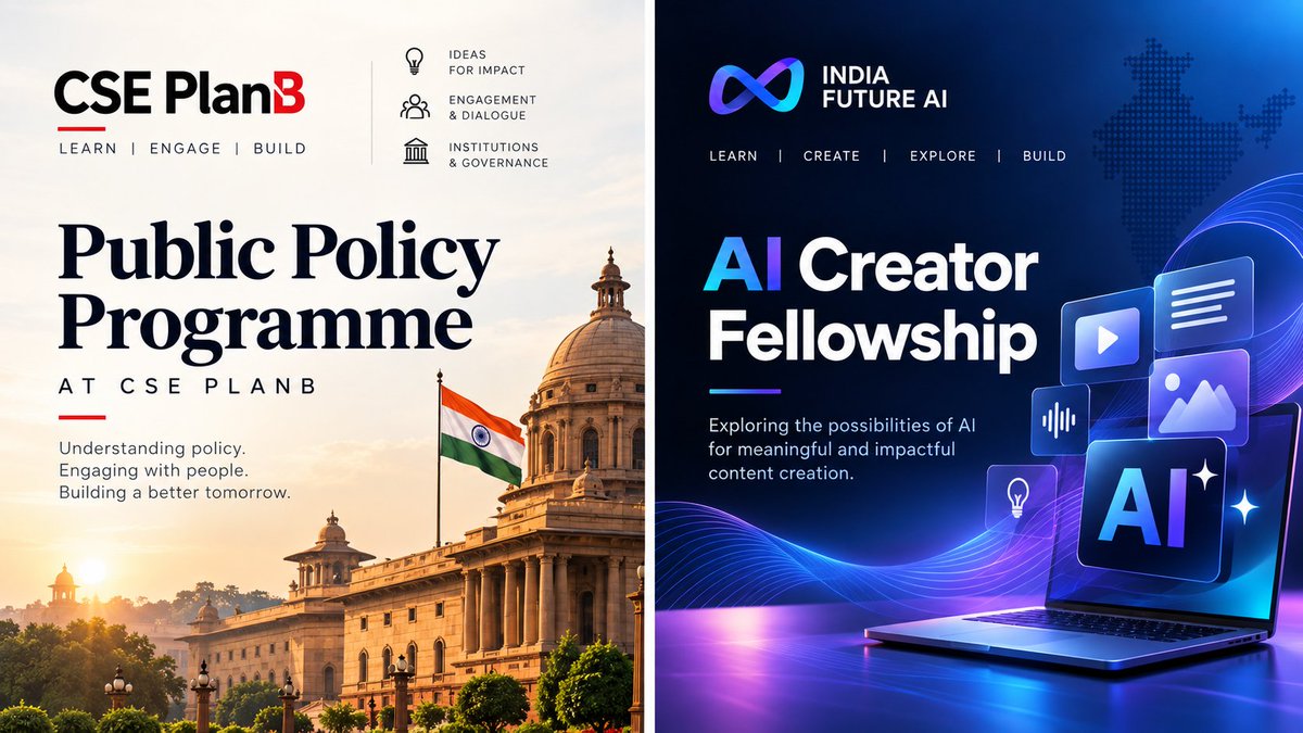 Lilamoy_Roy's tweet photo. Two new journeys, one common goal: to keep learning.
Glad to join Public Policy Fellowship @CSEPlanB and AI Creator Fellowship @IndiaFutureAI.  Honoured to learn under the mentorship of @phimaanshu. Looking forward to the learning, perspectives and experiences ahead. https://t.co/cC7dbtMlmI
