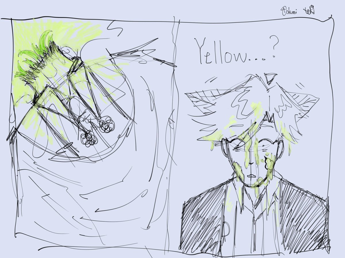 aokunijo's tweet photo. boiled genuine EVIL in a kettle (bad ending route)

context: blue wilted away and yellow blames himself for it, fumbling with his gun while flowery tried to stop him but yellow reached the trigger ヽ(o´3`o)ﾉ

#shatteredrunes #deltarune #deltaruneau #flowery #yellow https://t.co/PDwoLNeuhP