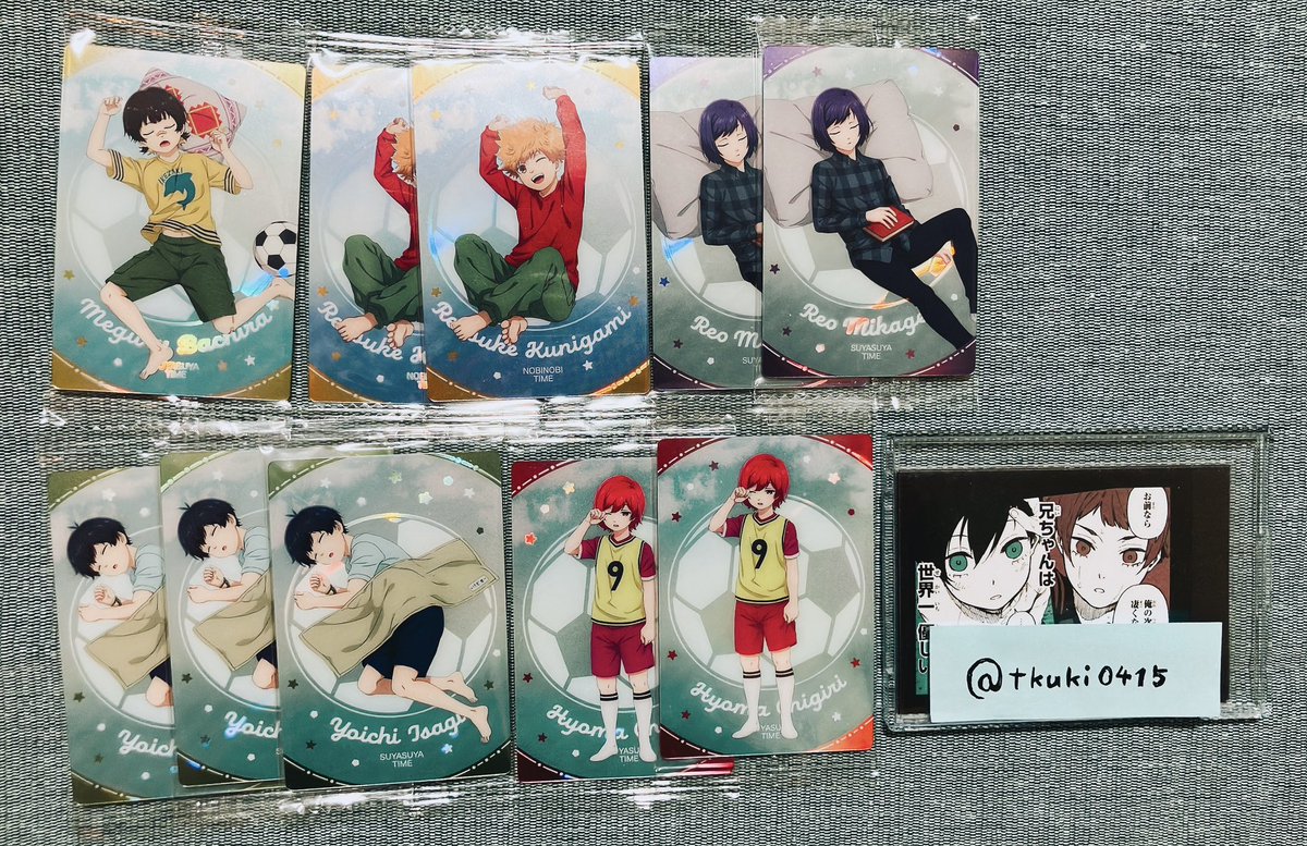 tkuki0415's tweet photo. ブルーロック ブルロ ウエハース6 交換

譲)画像のカード
求)おひるねカード凛、冴、シクレ

おひるねカード凛が最優���です
郵送交換希望です📮

交換優先ですが買取も検討いたしますー！
違う種類同士、シクレは複数枚で交換でも大丈夫です！
難しい条件と思います���
気軽にお声かけください🌸 https://t.co/LxmGOnvp8y
