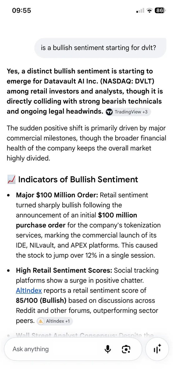 WeDoPunchHoes's tweet photo. $DVLT has an interesting setup right now.
A major reported commercial milestone is bringing new attention to the stock, and retail chatter is getting noticeably more positive. 👀
The next few sessions should be interesting. https://t.co/l6qKug6RcV
