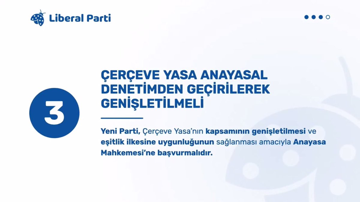 Liberalparti_TR's tweet photo. Liberal Parti olarak tekliflerimiz :
⚖️ Devlete karşı işlenen suçlarda af mekanizması işletilmeli.
🤝 İnfazda eşitliğe dayalı bir düzenleme yapılmalı.
📜 Çerçeve Yasa anayasal denetimden geçirilerek genişletilmeli.
🏛️ Yeniden yargılama ve yargı bağımsızlığı sağlanmalı.

#adalet #çerçeveyasa #hürriyet #khk #KHKlılarAdaletİstiyor