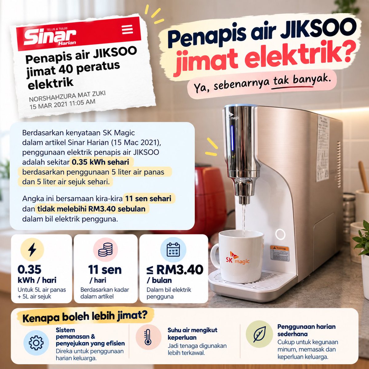 fzra__'s tweet photo. Kalau penapis air digunakan setiap hari, penggunaan elektrik patut masuk dalam checklist pembelian. ⚡

Jangan compare:
RM/bulan sahaja.

Tengok juga:
• sistem panas/sejuk
• penggunaan kuasa
• corak penggunaan keluarga

Harga bukan satu-satunya perkara untuk dibandingkan. https://t.co/cqG04Xn3vF