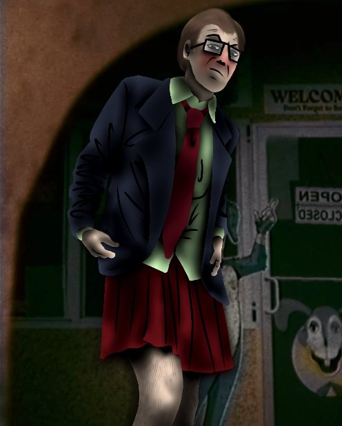FelixArKranken's tweet photo. So. Me and Norman were drunk last night, and we did a bet.

He won it.

I had to wear a fucking red skirt to work, shit was fucking embarassing, my cheeks were red.

No. You will not be getting more photos. Freaks. https://t.co/jx99ALOvuR