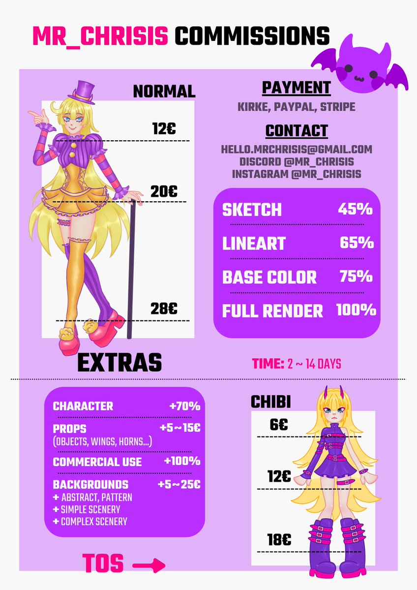 mr_chrisis's tweet photo. Hello hello! I'm currently doing a 20% discount for my first clients and I can take multiple payment options (even if not explicitly stated on the sheet)

If you have any doubts dm me here, IG or Discord 🫶

#commission #digital #art #commissions #drawing https://t.co/HYHNwx40Wy