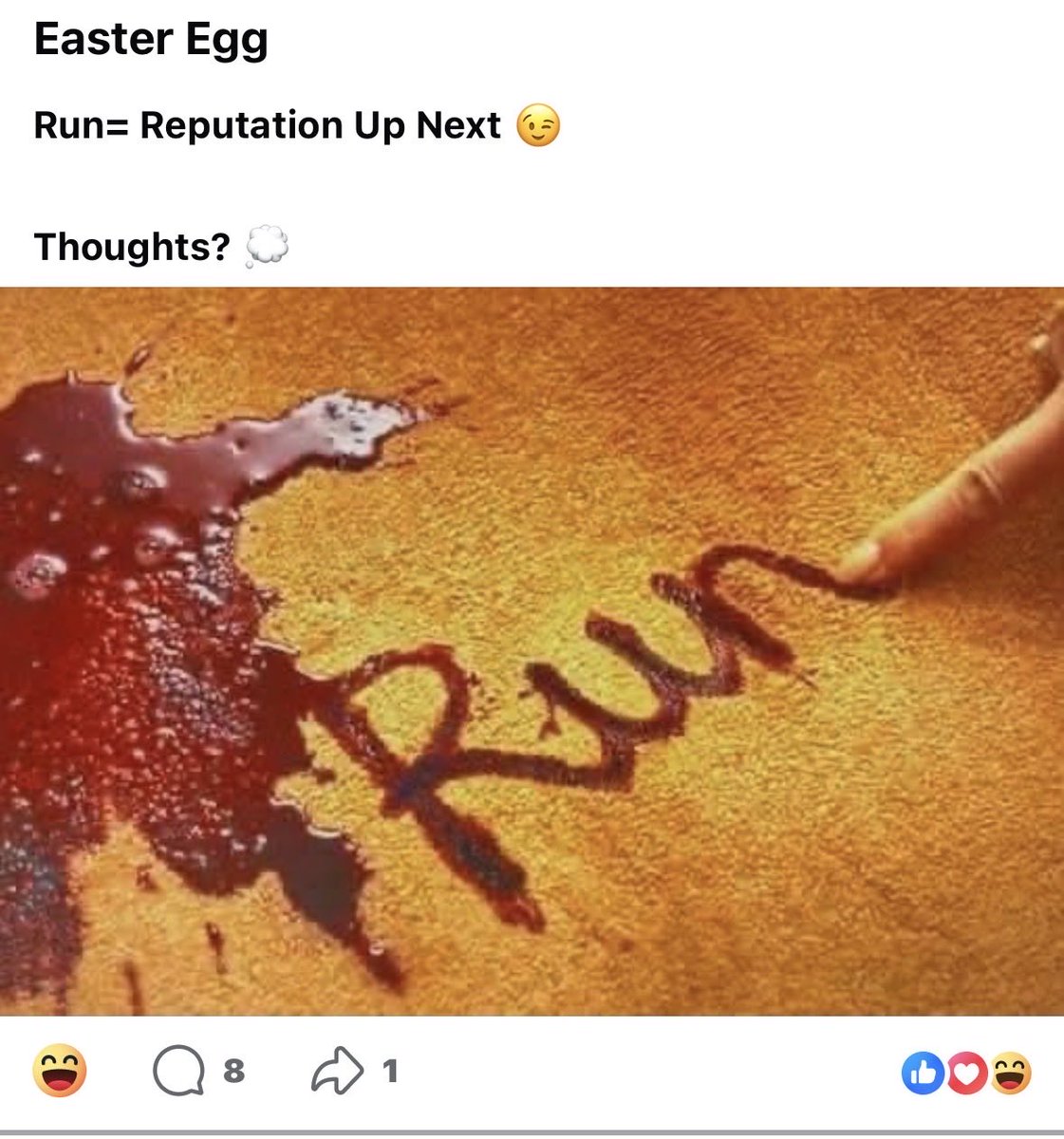 pinkcloudingmeg's tweet photo. Can’t cope with facebook swifties 

Not everything is an Easter egg. https://t.co/BnlCKlYZqL