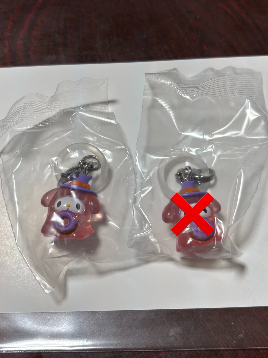 nisunoata's tweet photo. めじるし　交換
ハロウィン　サンリオ
譲　マイメロ
求　同種プリン＞他種プリン、ハンギョドン
郵送でのお取引き希望です。 https://t.co/xenn5KilUe