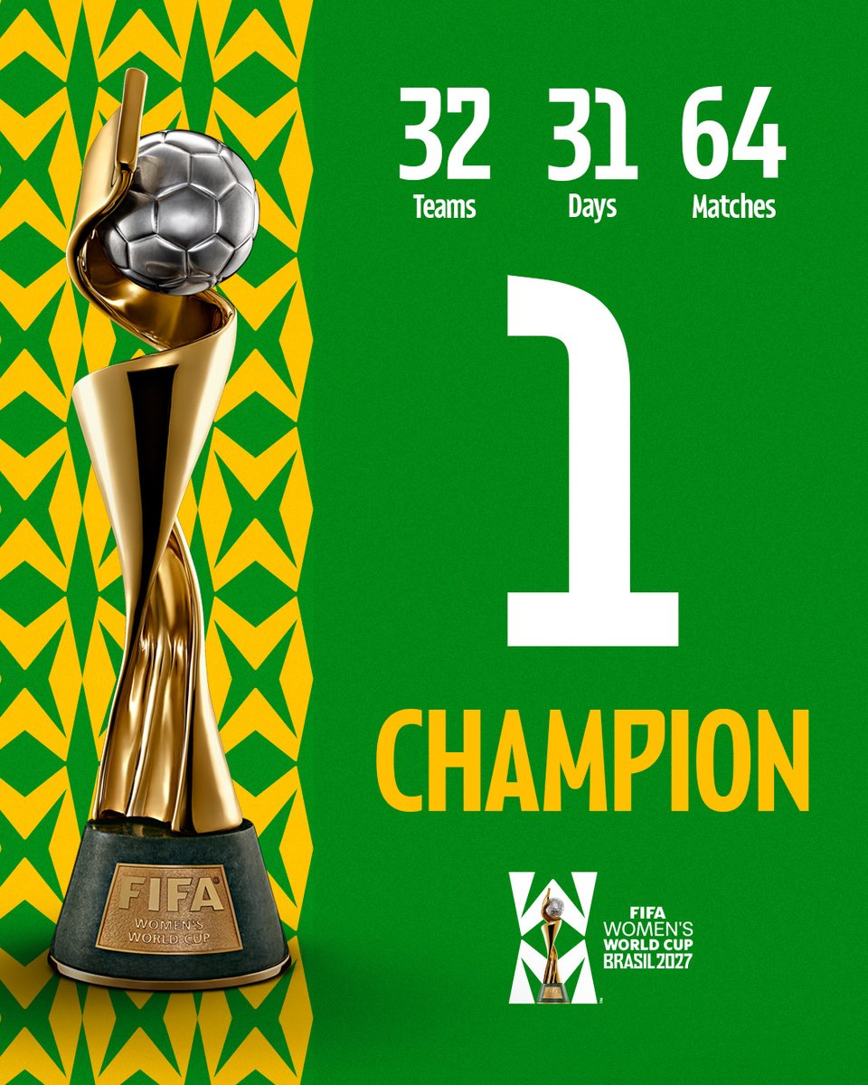 FIFAWWC's tweet photo. The countdown is on for the #FIFAWWC 2027! ⏳ https://t.co/TrNE8sraBq