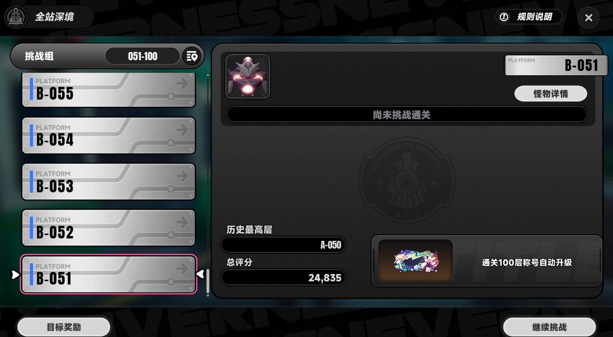 Geomecian's tweet photo. 久违地体验到了爬山的感觉：再坚持一下，很快就结束了
还好只打50层就基本把奖励拿完了，后面的层数等强度膨胀了再说吧 https://t.co/zoqaeqQH48