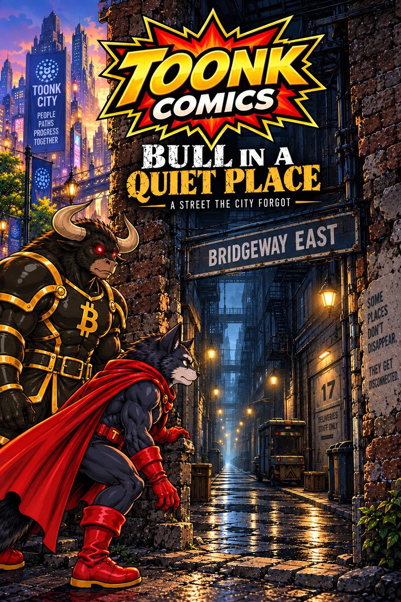 ToonkCoin's tweet photo. It’s Monday in TOONK City. 🦝📚

And that means Issue #11  A Bull in a Quiet Place is now complete.

The full story is live and ready to read from start to finish.

Read it free at https://t.co/BV95fTtDlI

Another issue finished. Another chapter added to TOONK City. 🔥 https://t.co/QmQyiByAvM