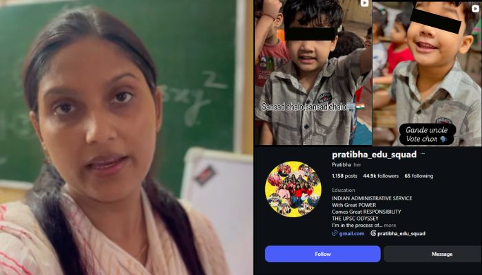 dibakardutta_'s tweet photo. 🧵Important

The woman in this picture is Pratibha, a tuition teacher who is using underage kids on Instagram for political propaganda.

She is indoctrinating these minors with anti-Modi hate and tutoring them with the talking points of the Congress and the CJP

(1/n) https://t.co/Bfovu1HHwg