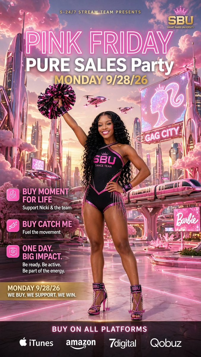 PrettyHustlerzz's tweet photo. Good Morning Cheer Squad π£
Todayβs Focus Is #QueenRadio
We Are Still Having Our Pure Sales Party So Anyone Who Hasnβt Purchased Please Do So Links π
Please Continue To Add All Of @NICKIMINAJ Discography To All Your Daily Playlists π
π£ ππ§β’ #PinkFriday β’ https://t.co/kkC61pC0pm
π£ ππ§ β’ #PinkFriday X #PF2 β’ https://t.co/OjvGqJCqnt
π£ ππ§β’ #PinkFriday X #CatchMe #MomentForLife X #BAAB β’ https://t.co/puZ0qzxHJl
ππ Spotify β’ https://t.co/Ex4VYHgZ94
ππ Apple β’ https://t.co/Ex4VYHgZ94
ππ Amazon β’ https://t.co/Ex4VYHgZ94
Available Now On All Platforms
Dm @IzTheTruth for Funds
#NickiMinaj #MomentForLife #BAAB #PinkFriday #PF2