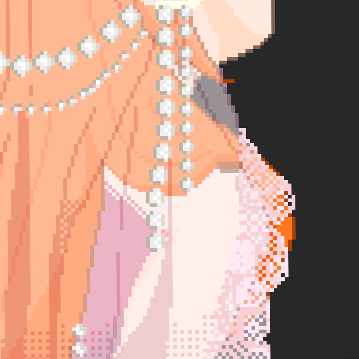 ff0rllnrtn's tweet photo. レースを初めて描いた！難しけれど楽しかったー！！！！
パールはかなり個人的にお気に入り
#ドット絵　#pixelart https://t.co/1sZOqwNqDi