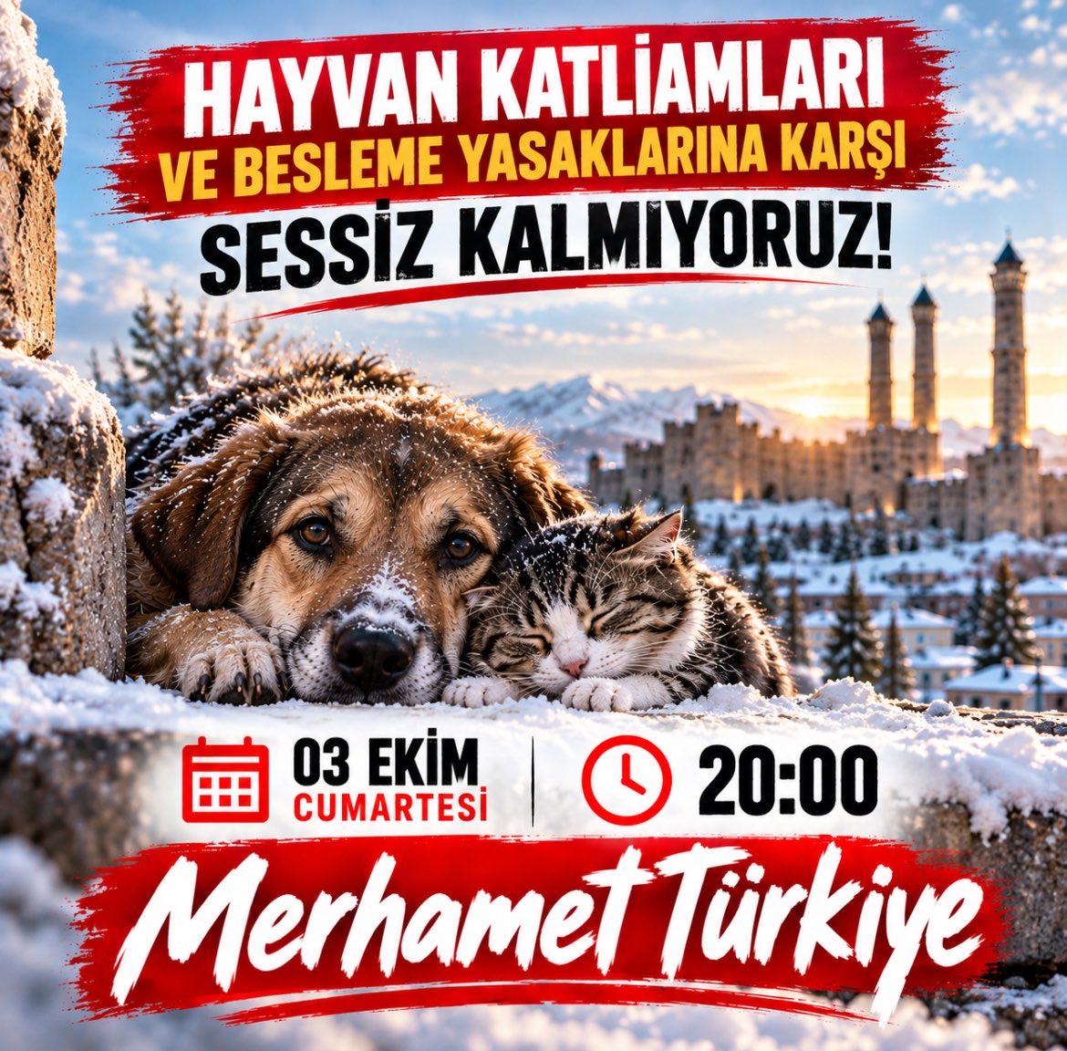 sulosarilarin16's tweet photo. DUYURUUUU 📢📢📢

BÜYÜK TÜRKİYE!!

Hayvan katliamlarına karşı, canilere karşı, besleme yasaklarına karşı sessiz kalmıyoruz!

3 Ekim Cumartesi günü 20:00 de 
1 milyon twit atıyoruz!
Merhamet Türkiye diye haykırıyoruz! 

İlk twit atacak hesap bildirilecektir! Paylaşım rica ederim https://t.co/cRb8PkuYiu