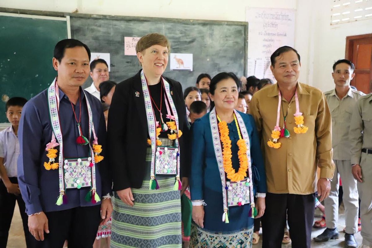 AusAmbLaos's tweet photo. Proud to support #Foundational Learning Improvement Project (#FLIP) through #GPE, helping vulnerable girls in Laos to stay in school is delivering results: 799 of 800 girls supported remained enrolled in 2025-26. #GirlsEducation https://t.co/N17Jo2WBoO