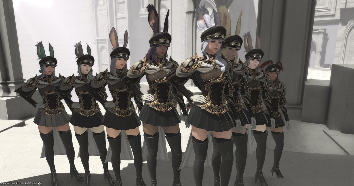 ChaBaFF14's tweet photo. #うさ子のルナ軍服風撮影会 に参加致しました！
ドレスコード決めて揃えると圧巻ですね！
企画ありがとうございました🙇 https://t.co/7cdpCphsBM