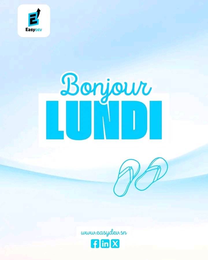 Easydevsn's tweet photo. Chaque nouveau lundi est une opportunité de redéfinir vos objectifs et de vous rapprocher de vos rêves. Rappelez-vous, la clé du succès réside dans la persévérance et la passion.
#motivation #développementpersonnel #easydev #succè #objectifs https://t.co/FG7xhGRzDf
