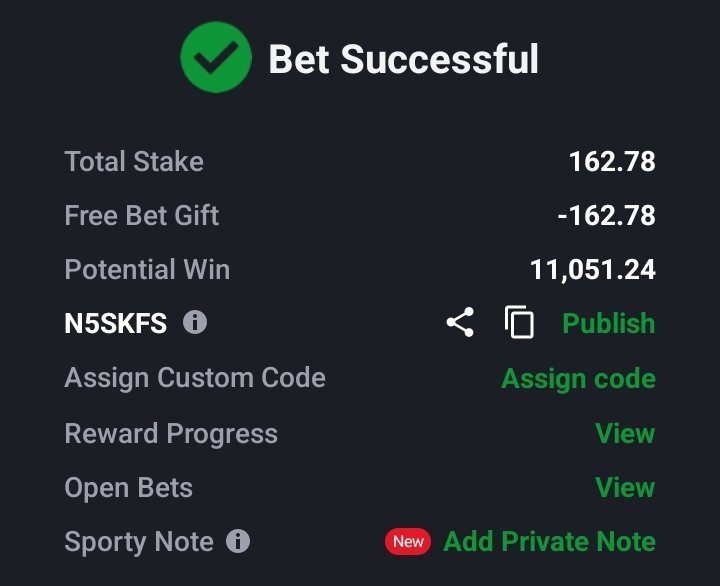 YIELDQUEST_ofc's tweet photo. Sportybet code: N5SKFS

Every step forward no matter how small brings you closer to your goals. Keep pushing.

Stake what you can afford to lose.
Gamble responsibly https://t.co/Yr0BBGCLLQ