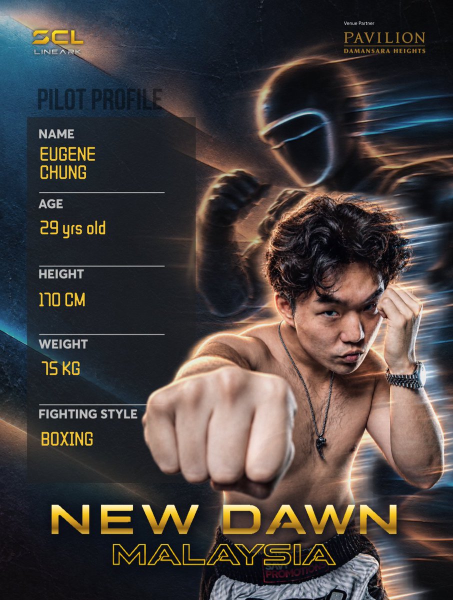 shadowcleague's tweet photo. An actor and an Apprentice walk into the arena.
Only one walks out a winner. ⚡

YUAN TENG vs EUGENE CHUNG kicks off New Dawn MY, with both pilots going head-to-head through their Shadows, live at Pavilion Arena on 3 October.

The first fight starts here.

Swipe to meet the pilots.

Chatri Sityodtong taught him how to win.
Now he has to prove it with his Shadow. 🤖 

Eugene Chung was forged on The Apprentice: ONE Championship Edition under Chatri's direct mentorship.

On 3 October, the boardroom is gone. The arena takes over.

And his Shadow becomes the proof. ⚡

He's played fighters on screen. This time, the hits are real. 🎬

Yuan Teng broke through with a raw, fearless lead role in The Paradise.

On 3 October, there's no script. No second take. No cut.

Just him and his Shadow that moves when he does.

Lights up. Fight on. 🥊
🎟 Free admission via the link in bio.