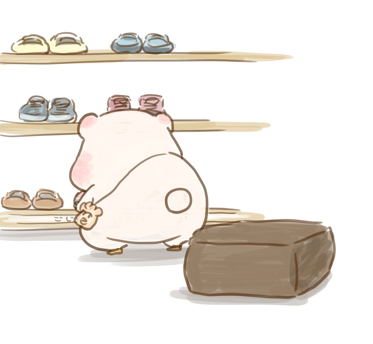 tamsorogi's tweet photo. くつやの日だよー

~店員さんから恥ずかしくて逃げちゃうくま~ https://t.co/forXZgJGl4