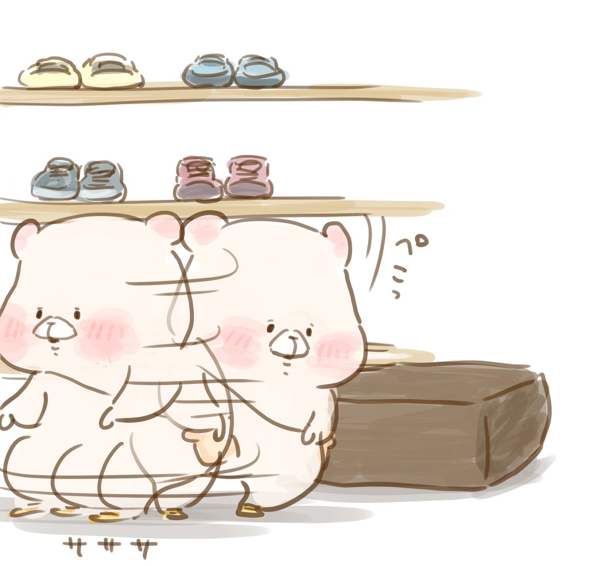 tamsorogi's tweet photo. くつやの日だよー

~店員さんから恥ずかしくて逃げちゃうくま~ https://t.co/forXZgJGl4