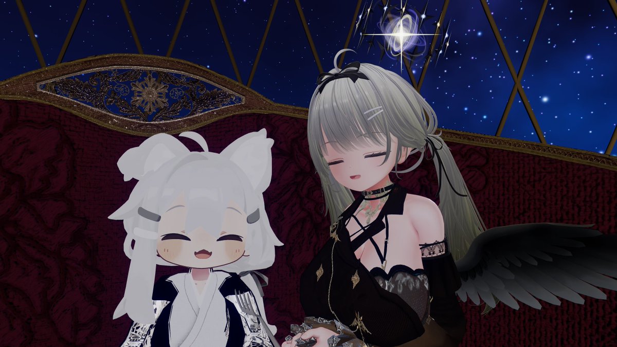 starcat1230's tweet photo. #FF_VRC
9月27日に「Fallen Fate」へ行ってきました。今回は料理を全部注文して、自分で食べるのではなくキャストさんたちに食べてもらいました。お話しするより��食べてもらっている時間のほうが長かった気がしますが、楽しかったです。 https://t.co/PqEA7KmzLO