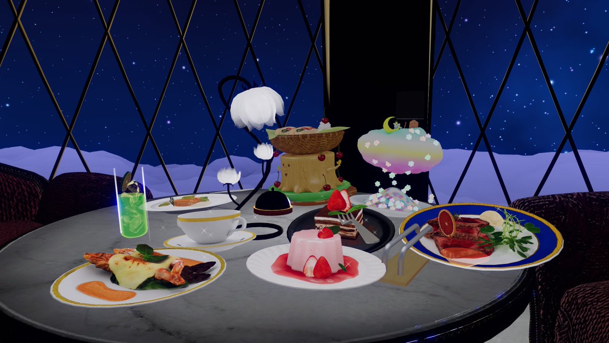 starcat1230's tweet photo. #FF_VRC
9月27日に「Fallen Fate」へ行ってきました。今回は料理を全部注文して、自分で食べるのではなくキャストさんたちに食べてもらいました。お話しするより��食べてもらっている時間のほうが長かった気がしますが、楽しかったです。 https://t.co/PqEA7KmzLO