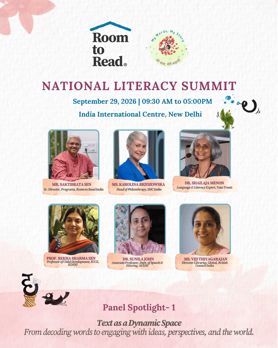 roomtoreadindia's tweet photo. Tomorrow! Panel 1: "Text as a Dynamic Space"
Mod: Saktibrata Sen
Panel: Karolina Brzozowska, Dr. Shailaja Menon, Prof. Rekha Sen, Dr. Sunila John, Viji Thiyagarajan
🗓️ Sept 29 | 📍 IIC, Delhi
#IndiaGetsReading https://t.co/SsRNUtmWR1